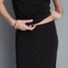 Asymmetrisk midikjol i jersey