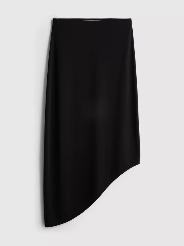 Asymmetrisk midikjol i jersey
