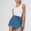 Asymmetrisk skort i bomullsdenim