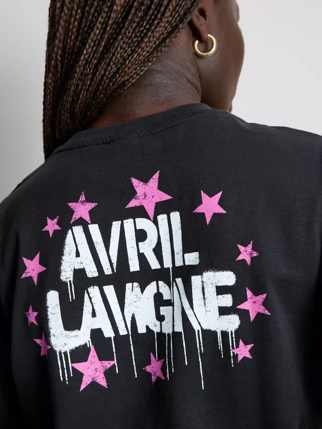 Avril Lavigne-T-shirt i bomull med tryck