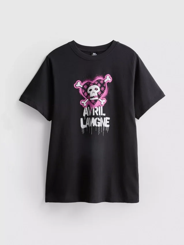 Avril Lavigne-T-shirt i bomull med tryck
