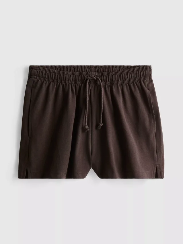 Avslappnade shorts i bomull med dragsko
