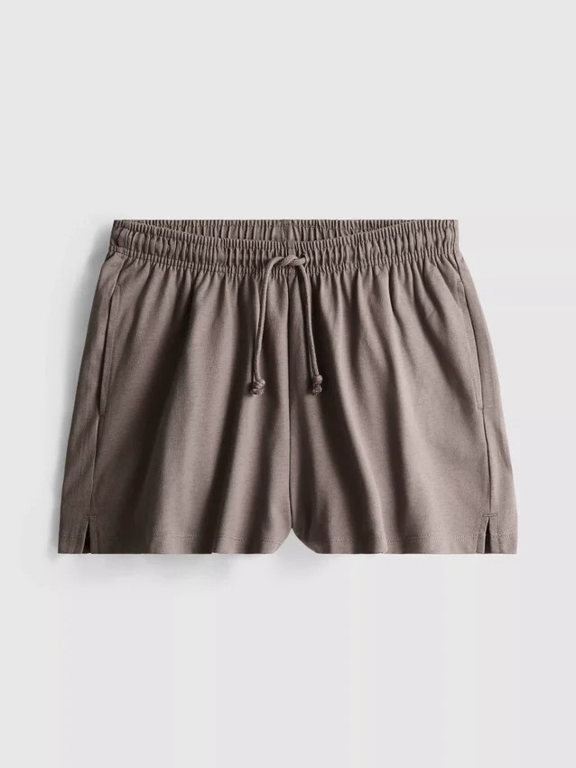 Avslappnade shorts i bomull med dragsko