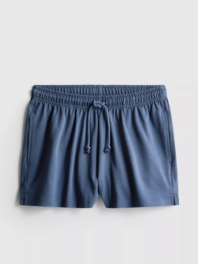 Avslappnade shorts i bomull med dragsko