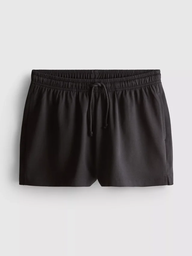 Avslappnade shorts i bomull med dragsko