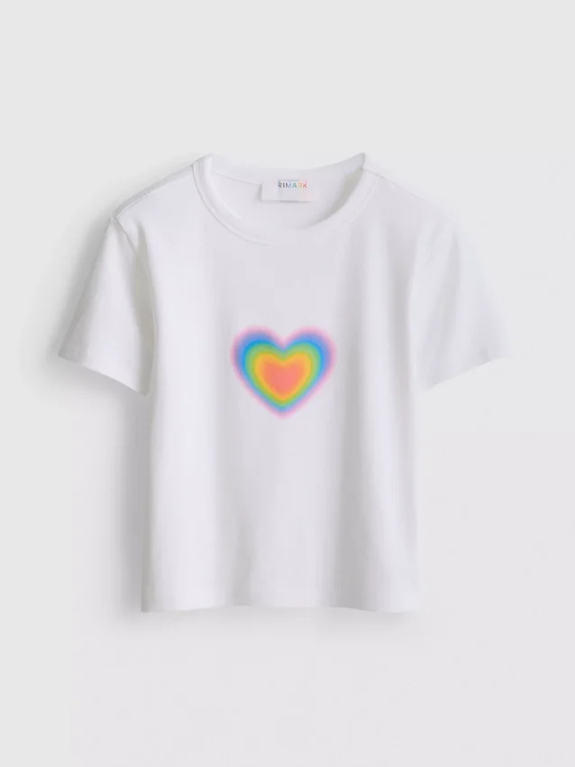 Baby-T-shirt med stolthetshjärta i bomullsrik blandning
