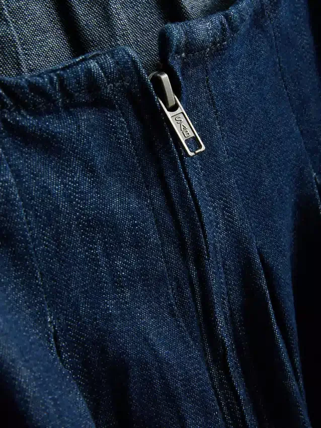 Babydoll-miniklänning i bomullsdenim
