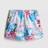 Badshorts med blommigt graffitimönster