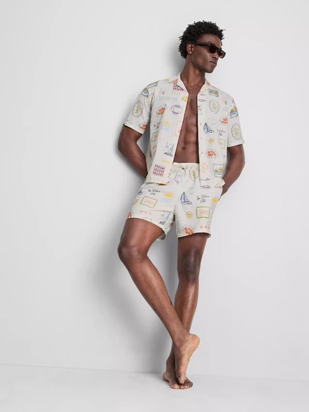 Badshorts med motiv