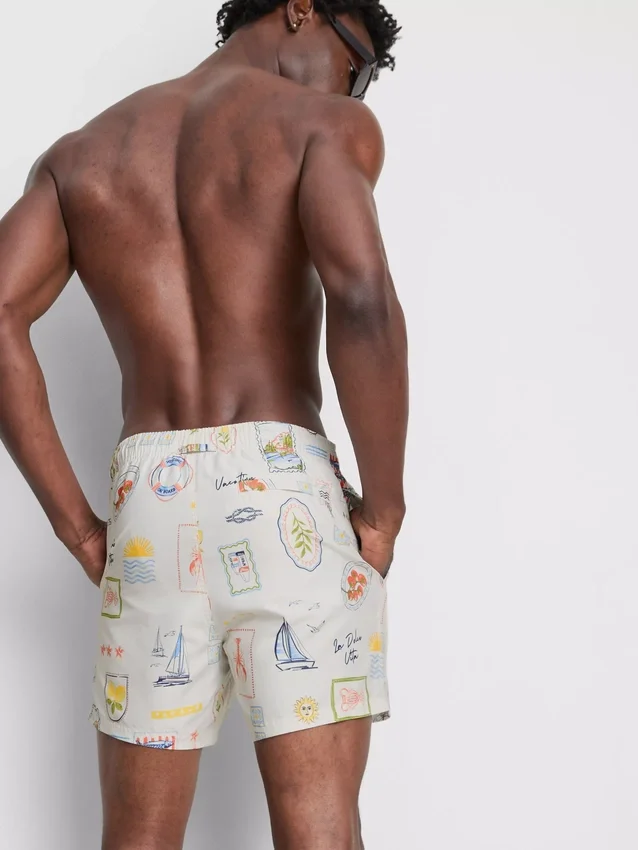 Badshorts med motiv