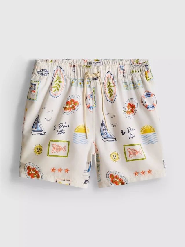 Badshorts med motiv