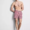 Badshorts med randigt mönster i solstolsstil
