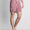 Badshorts med randigt mönster i solstolsstil
