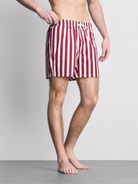 Badshorts med randigt mönster i solstolsstil