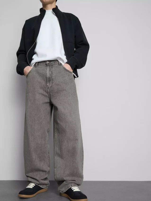 Baggy-jeans med medelhög midja