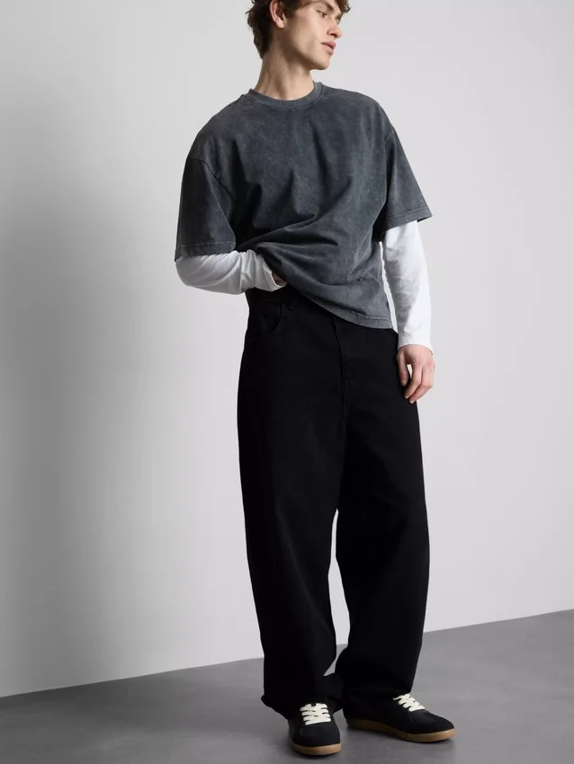 Baggy-jeans med medelhög midja