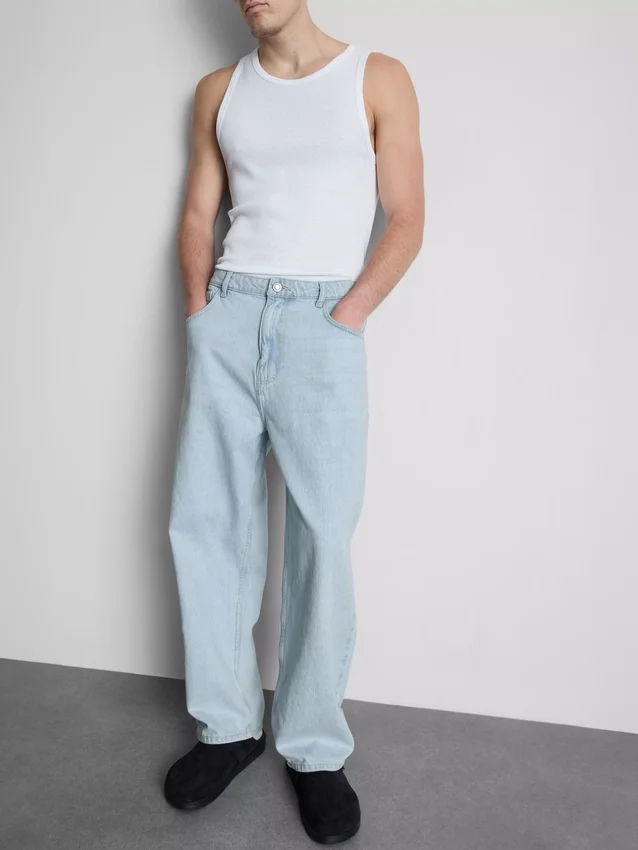 Baggy-jeans med medelhög midja