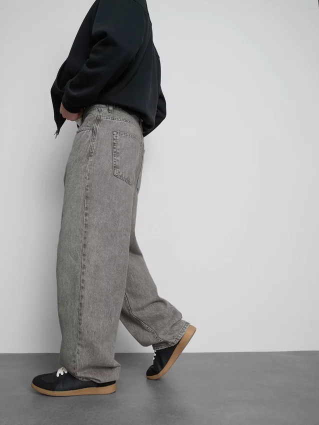 Baggy-jeans med medelhög midja
