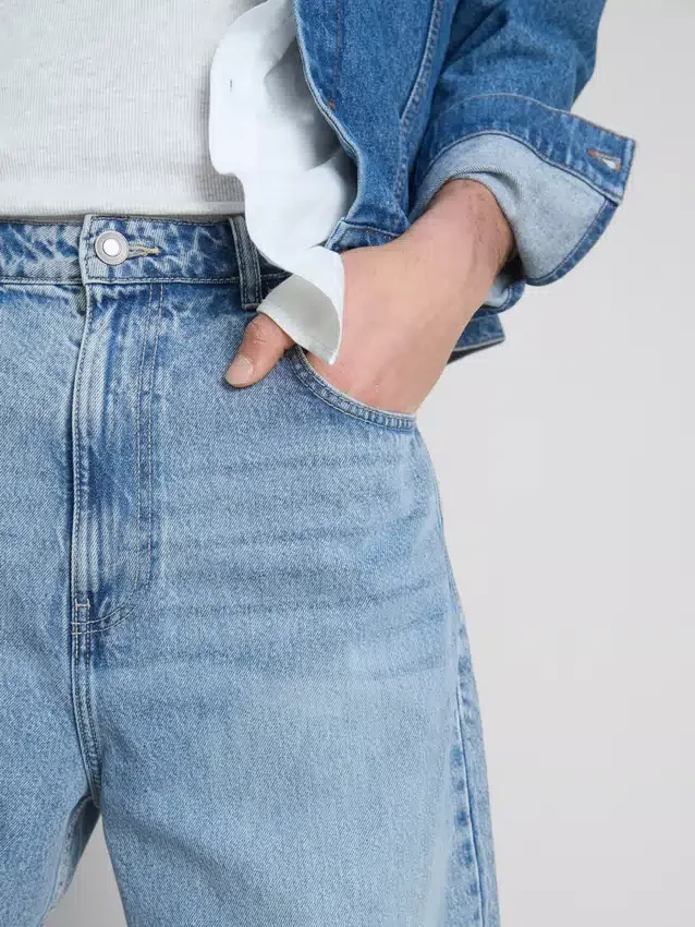Baggy-jeans med medelhög midja