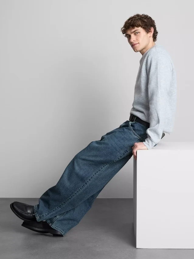 Baggy-jeans med medelhög midja