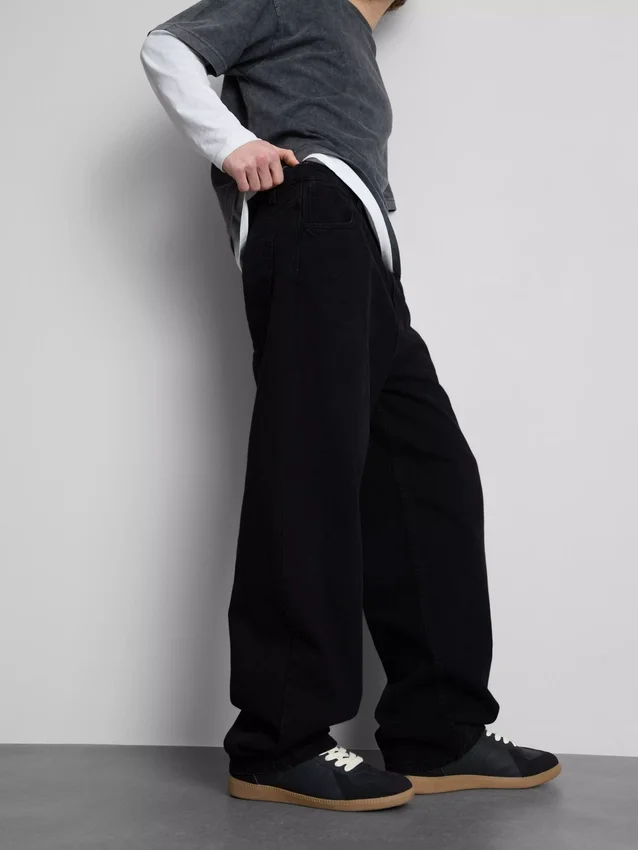Baggy-jeans med medelhög midja