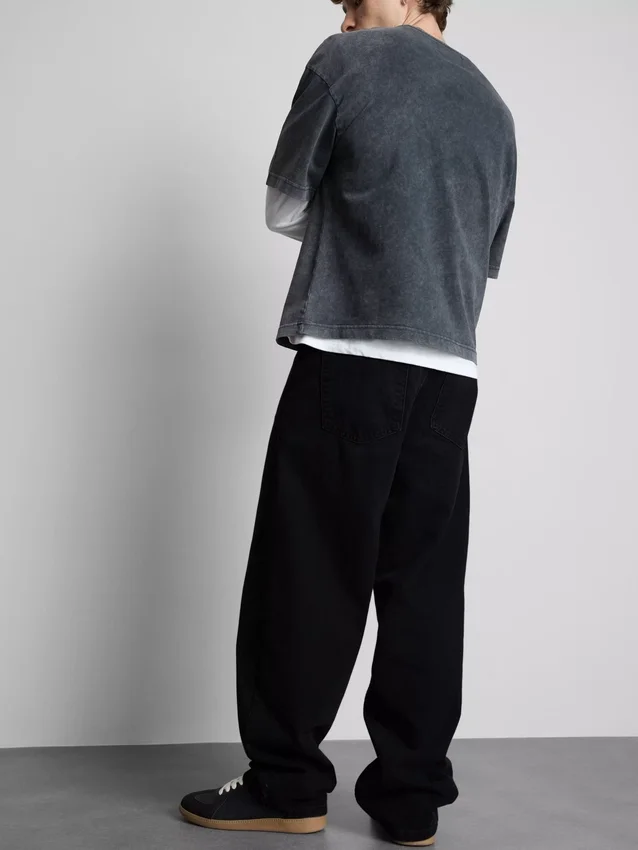 Baggy-jeans med medelhög midja