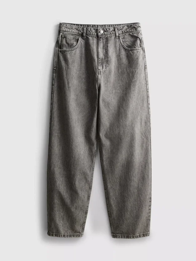 Baggy-jeans med medelhög midja