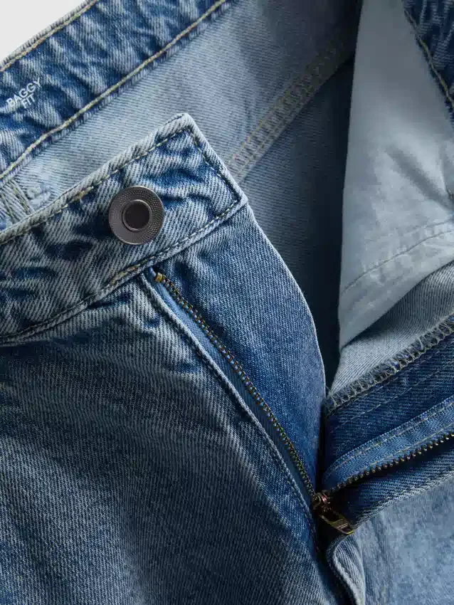 Baggy-jeans med medelhög midja
