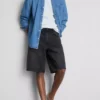 Baggy-jeansshorts med medelhög midja
