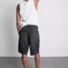 Baggy-jeansshorts med medelhög midja