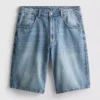 Baggy-jeansshorts med medelhög midja