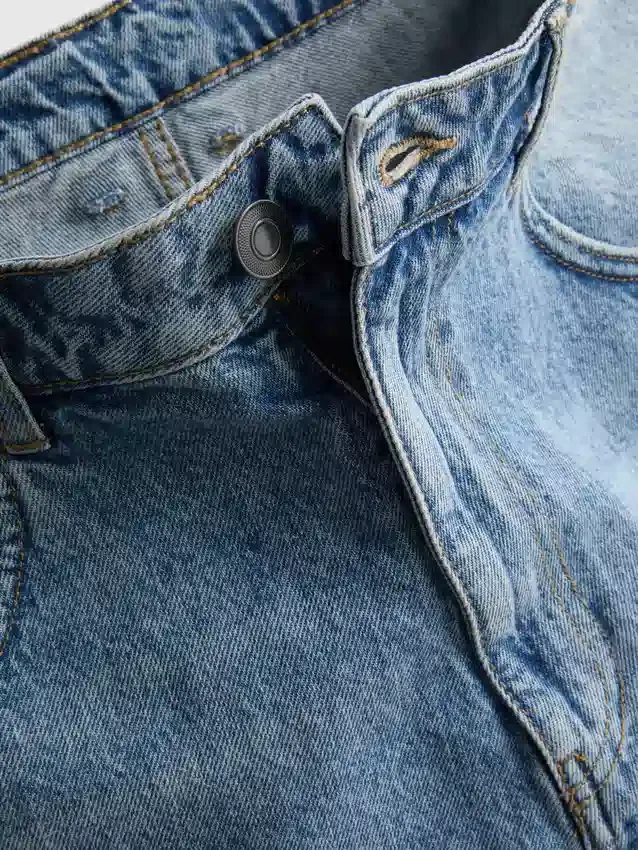 Baggy-jeansshorts med medelhög midja