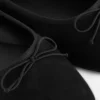 Ballerinaskor i imitationsmocka med rosett i bred passform