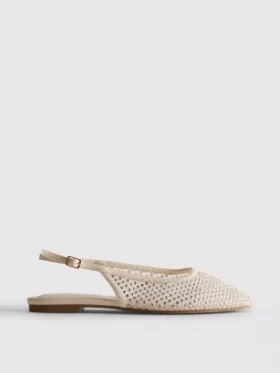 Ballerinaskor med strass och hälrem