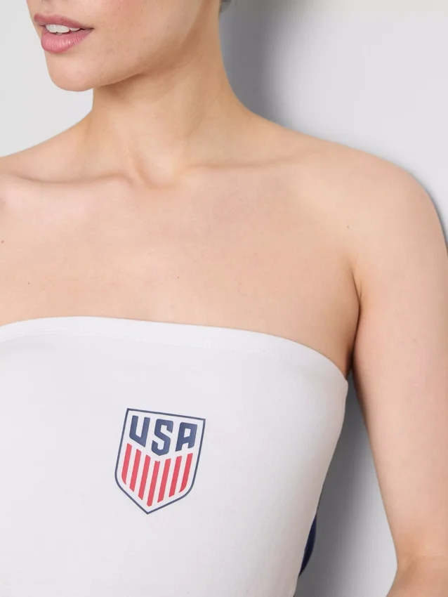 Bandeau-top i bomullsrik kvalitet med USA-fotbollsmotiv