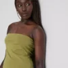 Bandeau-top med hög bomullshalt