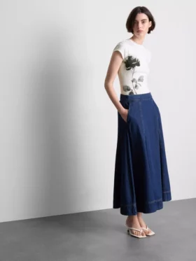 Barn-T-shirt i bomull med blommönster