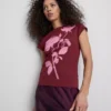 Barn-T-shirt i bomull med blommönster