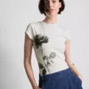 Barn-T-shirt i bomull med blommönster
