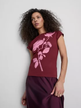 Barn-T-shirt i bomull med blommönster
