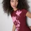 Barn-T-shirt i bomull med blommönster