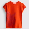 Barn-T-shirt i bomull med blommönster