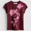Barn-T-shirt i bomull med blommönster