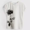 Barn-T-shirt i bomull med blommönster