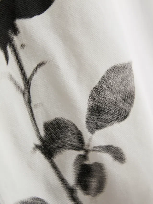 Barn-T-shirt i bomull med blommönster