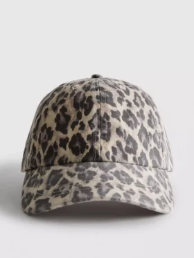 Baseballkeps med leopardmönster