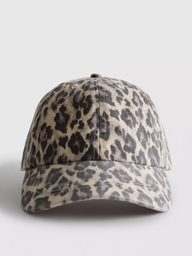 Baseballkeps med leopardmönster