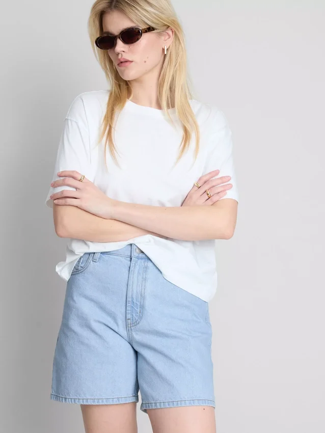 Bermudashorts i bomullsdenim