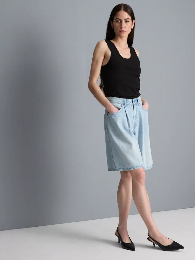 Bermudashorts i bomullsdenim