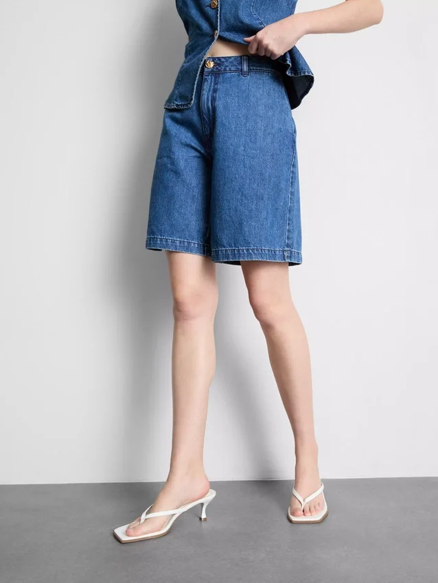 Bermudashorts i bomullsdenim